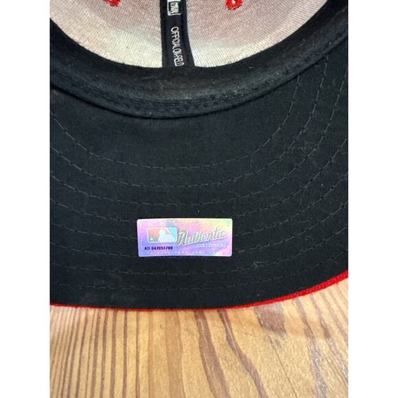 New Era 59Fifty MLB Washington Nationals Fitted Red Hat 7 1/4 - Picture 4 of 6